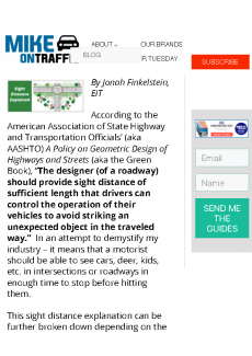 Traffic Sight Distance Explained