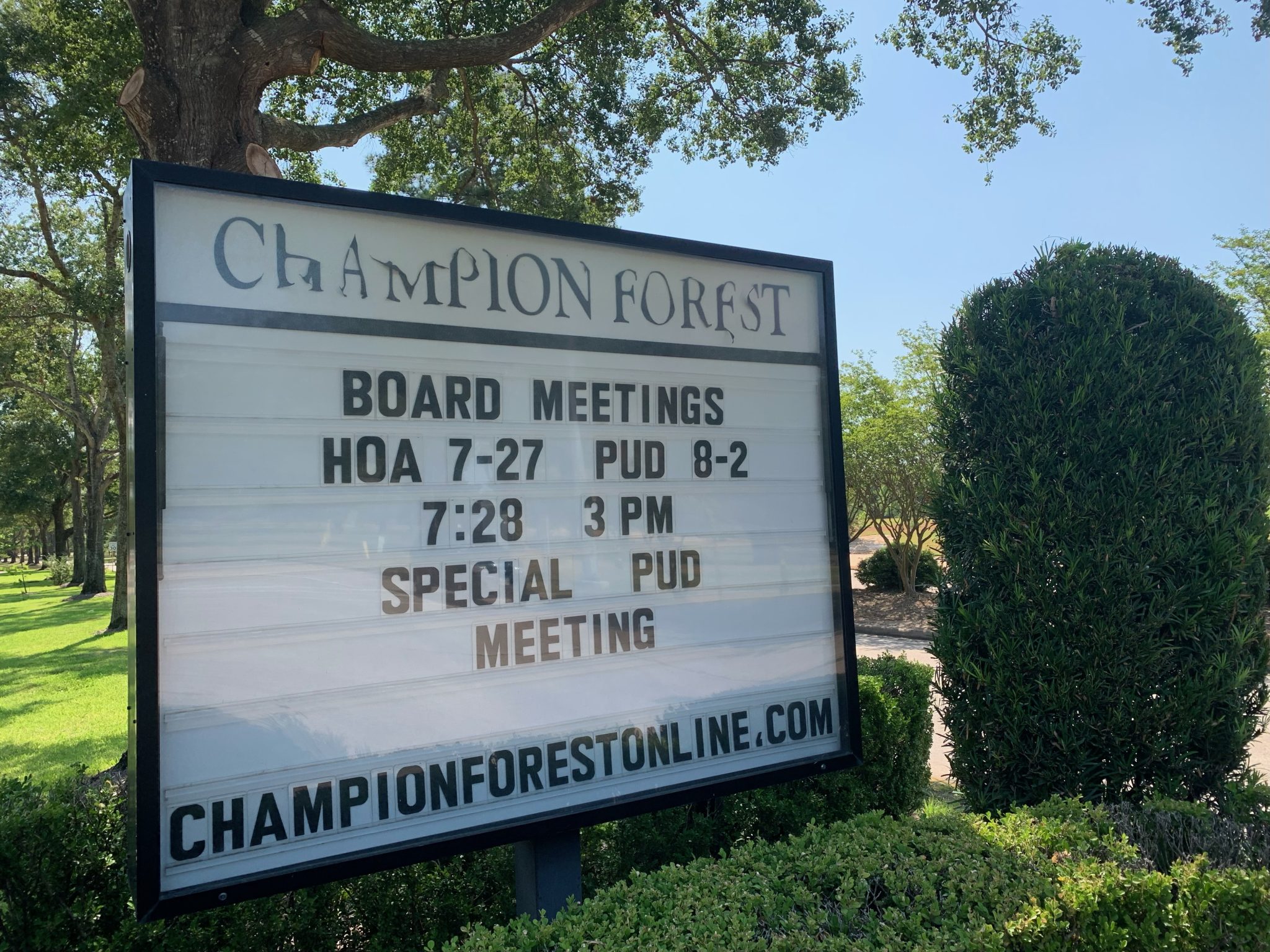 Champion Forest Homeowner's Association For Sections 110 of Champion