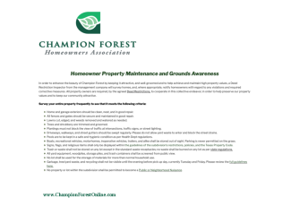 Homeowner Property Maintenance